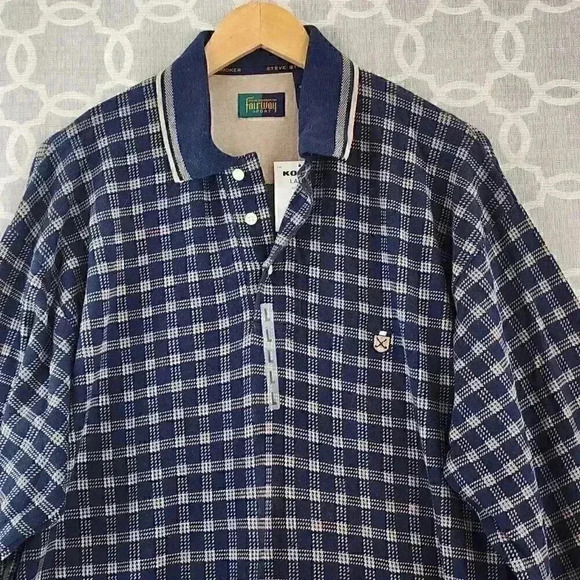 Fairway checkered Long sleeve Polo Men's L - Picture 3 of 9